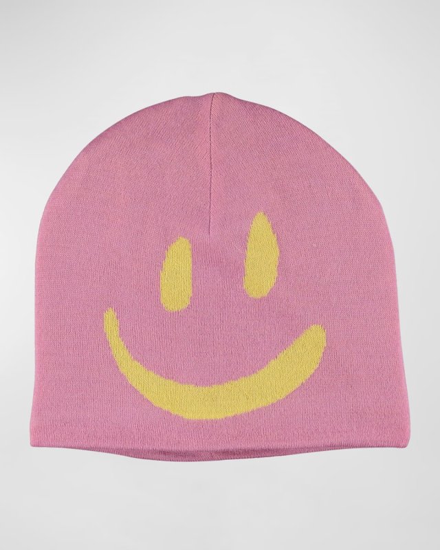 Girl's Kenzie Happy Face Beanie, Size S-L